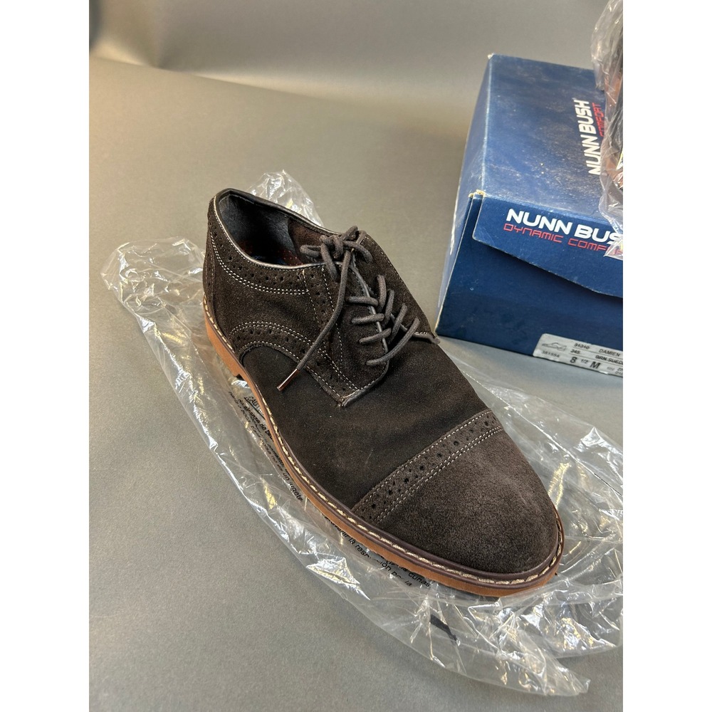 Nunn Bush Damien Brown Suede Cap Toe Oxford Dress Shoes Mens 8.5 M 81310